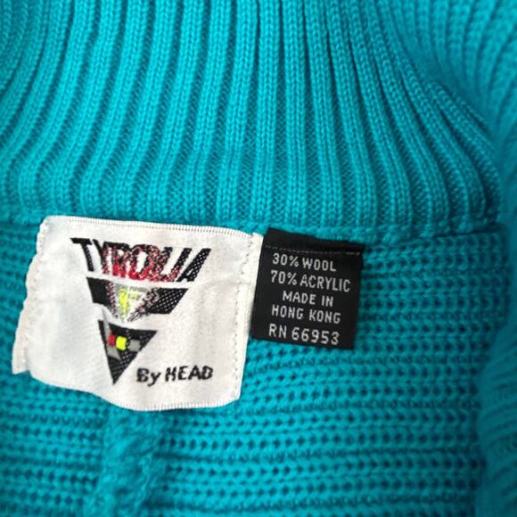 Vintage 80s Tyrolia by Head Ski Sweater 30% Wool 70% Acrylic Hong Kong Mens M - Picture 4 of 10
